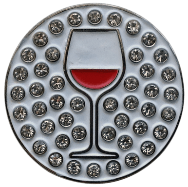 Red Wine Crystal Ball Marker & Hat Clip by ReadyGOLF