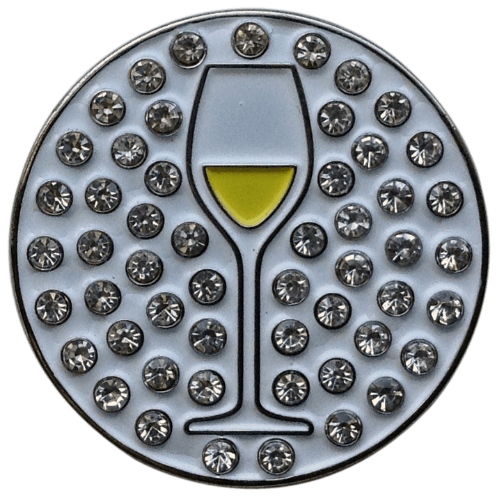 White Wine Crystal Ball Marker & Hat Clip by ReadyGOLF