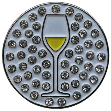 White Wine Crystal Ball Marker & Hat Clip by ReadyGOLF