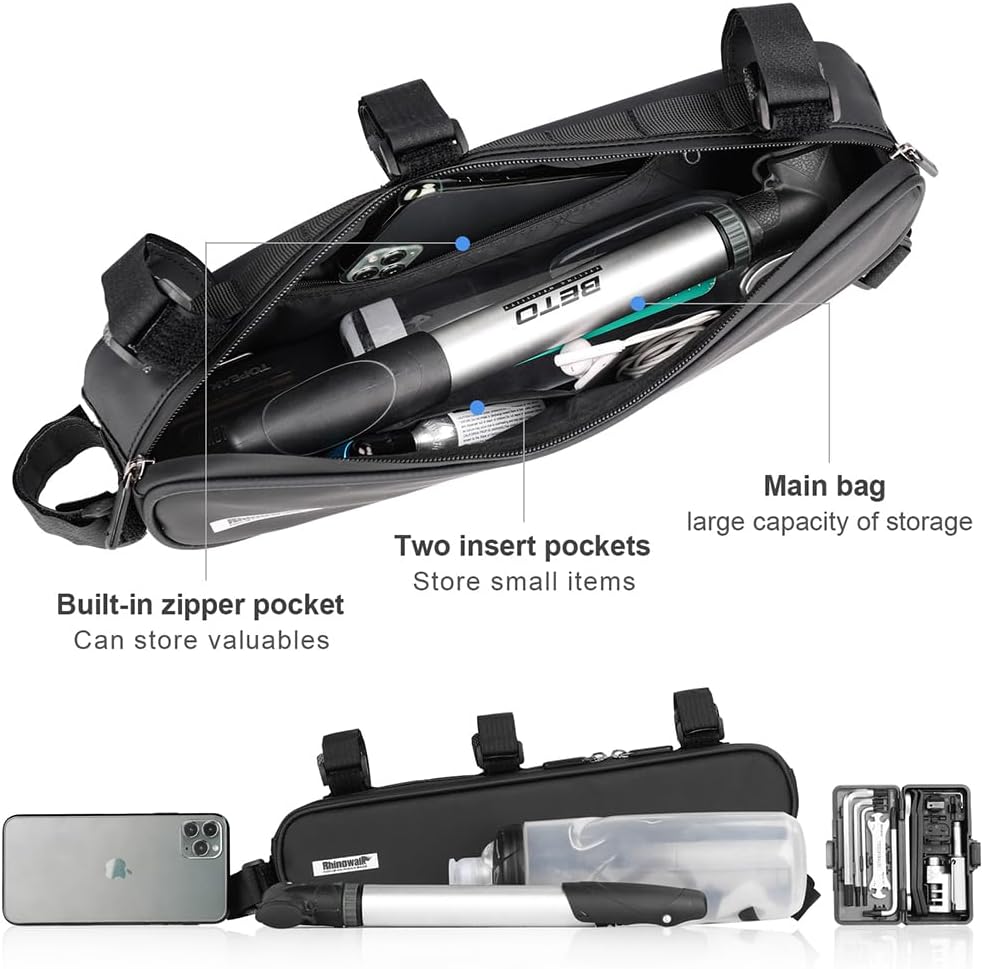Rhinowalk Bike Frame Bag - Triangle Front Bag Under Top Tube Storage X21656