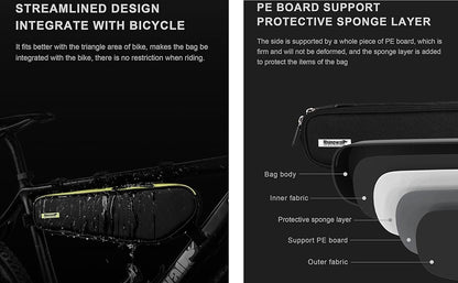 Rhinowalk Bike Frame Bag - Triangle Front Bag Under Top Tube Storage X21656