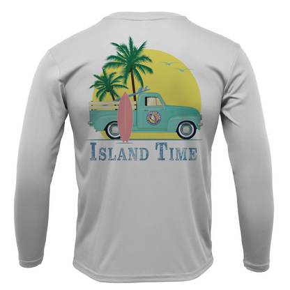 Melbourne Beach, FL Island Time Men's Long Sleeve UPF 50+ Dry-Fit Shirt