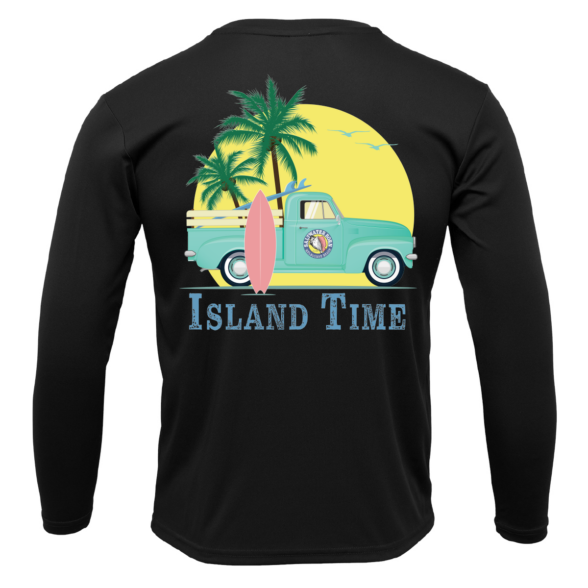 Melbourne Beach, FL Island Time Men's Long Sleeve UPF 50+ Dry-Fit Shirt