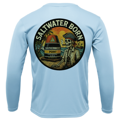 Key West, FL Pirate Men's Long Sleeve UPF 50+ Dry-Fit Shirt