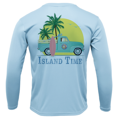 Melbourne Beach, FL Island Time Men's Long Sleeve UPF 50+ Dry-Fit Shirt