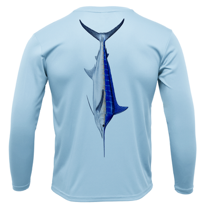 USA Blue Marlin Long Sleeve UPF 50+ Dry-Fit Shirt