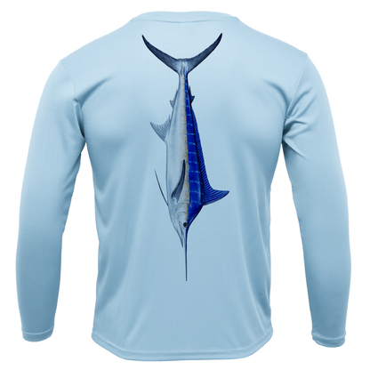 Key West, FL Marlin Boy's Long Sleeve UPF 50+ Dry-Fit Shirt