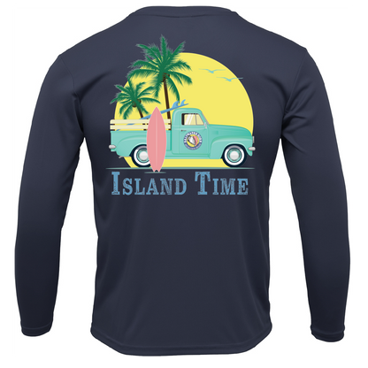 Melbourne Beach, FL Island Time Men's Long Sleeve UPF 50+ Dry-Fit Shirt