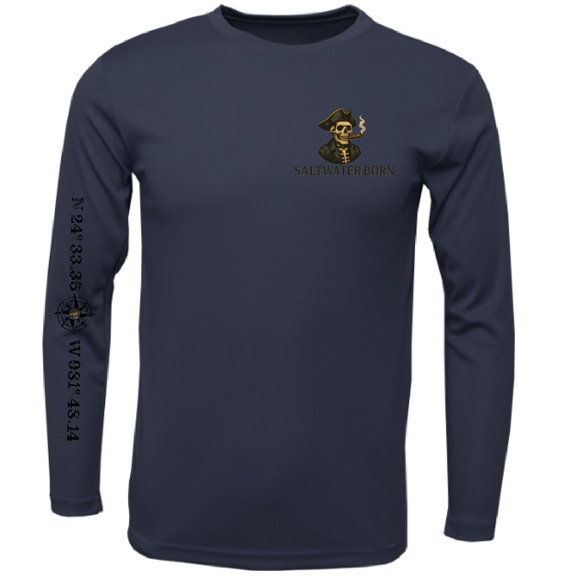 Key West, FL Pirate Men's Long Sleeve UPF 50+ Dry-Fit Shirt