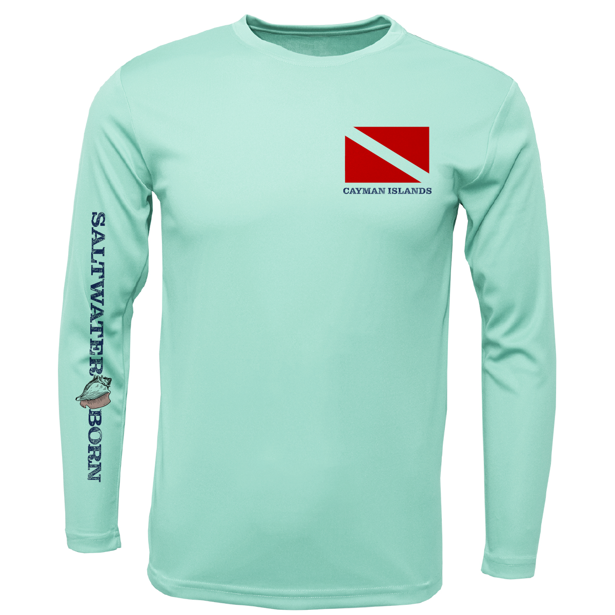 Cayman Islands Diver Men's Long Sleeve UPF 50+ Dry-Fit Shirt