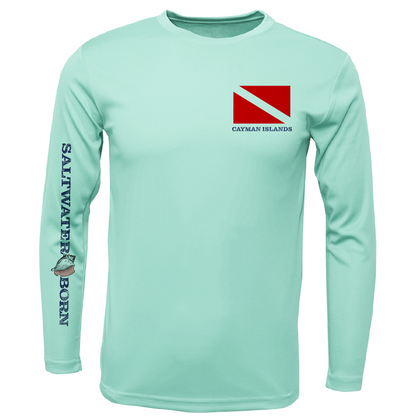 Cayman Islands Diver Men's Long Sleeve UPF 50+ Dry-Fit Shirt