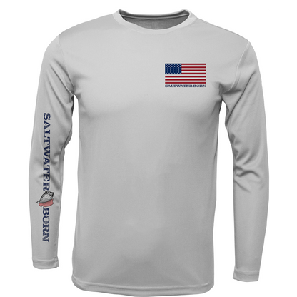 Long Island, NY USA Striped Bass Men's Long Sleeve UPF 50+ Dry-Fit Shirt