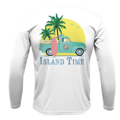 Melbourne Beach, FL Island Time Men's Long Sleeve UPF 50+ Dry-Fit Shirt