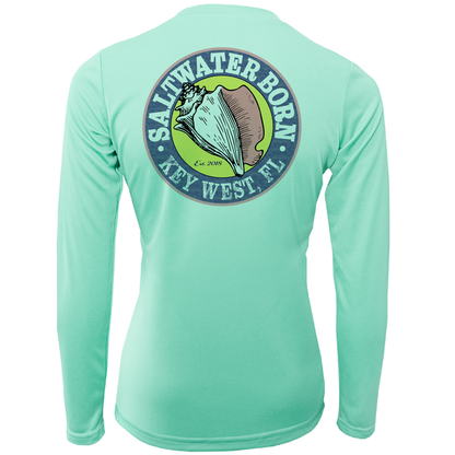 Key West, FL Baby Turtles Girl's Long Sleeve UPF 50+ Dry-Fit Shirt