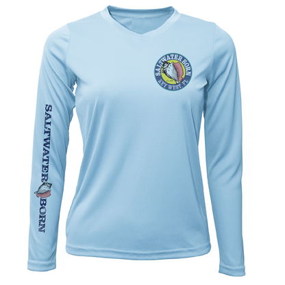 Key West, FL "Catch Clean Conserve" Lionfish Women's Long Sleeve UPF 50+ Dry-Fit Shirt
