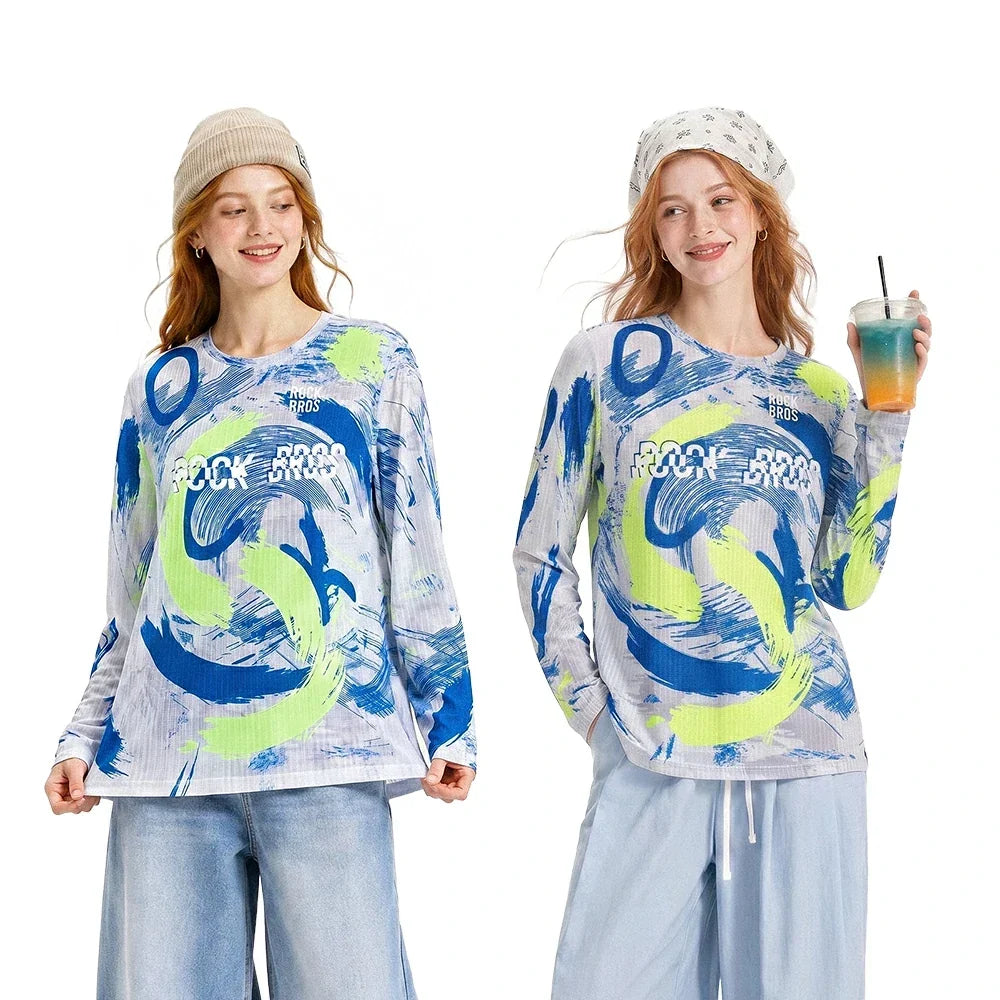Long Sleeve Cycling Jersery Casual Loose Printed