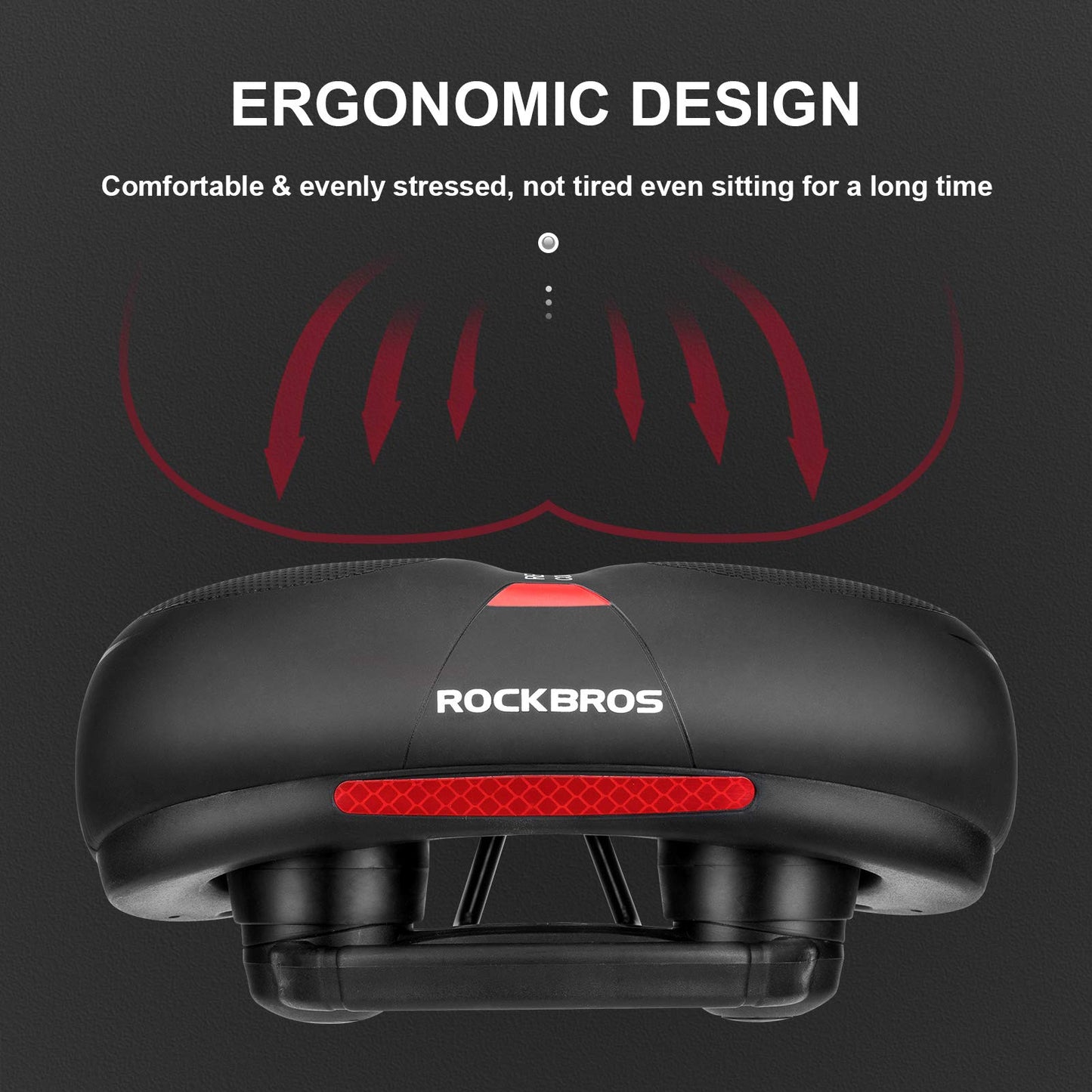 ROCKBROS Comfort Bike Saddle Soft Wide Seat for Men Women with Shock Absorption