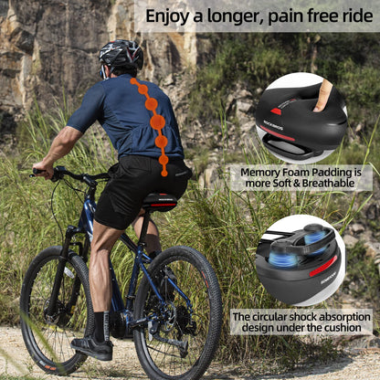 ROCKBROS Comfort Bike Saddle Soft Wide Seat for Men Women with Shock Absorption