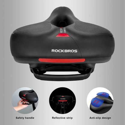 ROCKBROS Comfort Bike Saddle Soft Wide Seat for Men Women with Shock Absorption