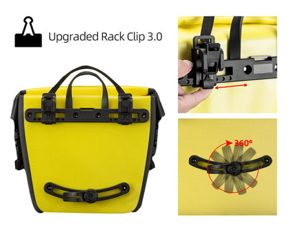ROCKBROS Front Roller Panniers Bag Sturdy with Handle Shoulder Strap 1 Pair