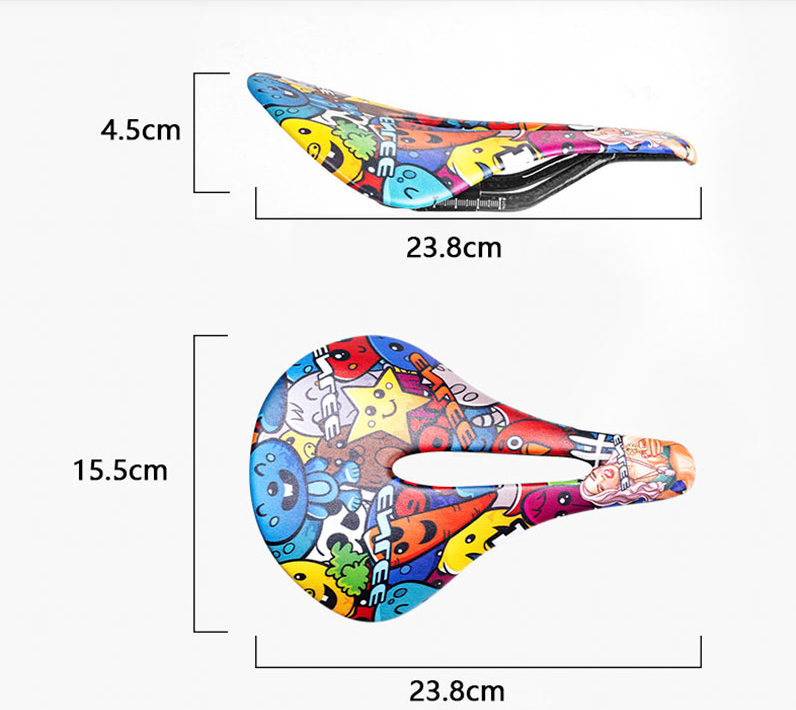 ENLEE Carbon Fiber Bike Saddle Shock Absorbing Cycling Saddle Cushion for Road MTB Mountain Bikes