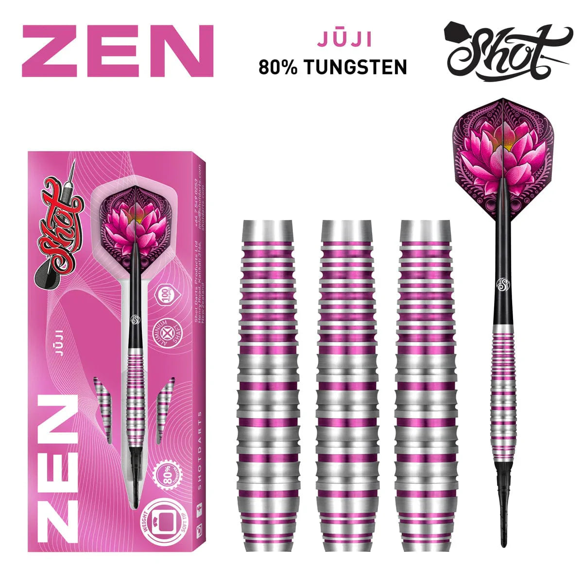 Zen Juji Soft Tip Dart Set - 80% Tungsten
