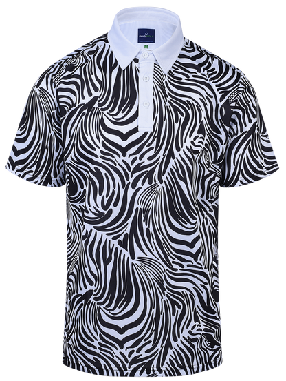 Zebra in the Print Mens Golf Polo Shirt by ReadyGOLF