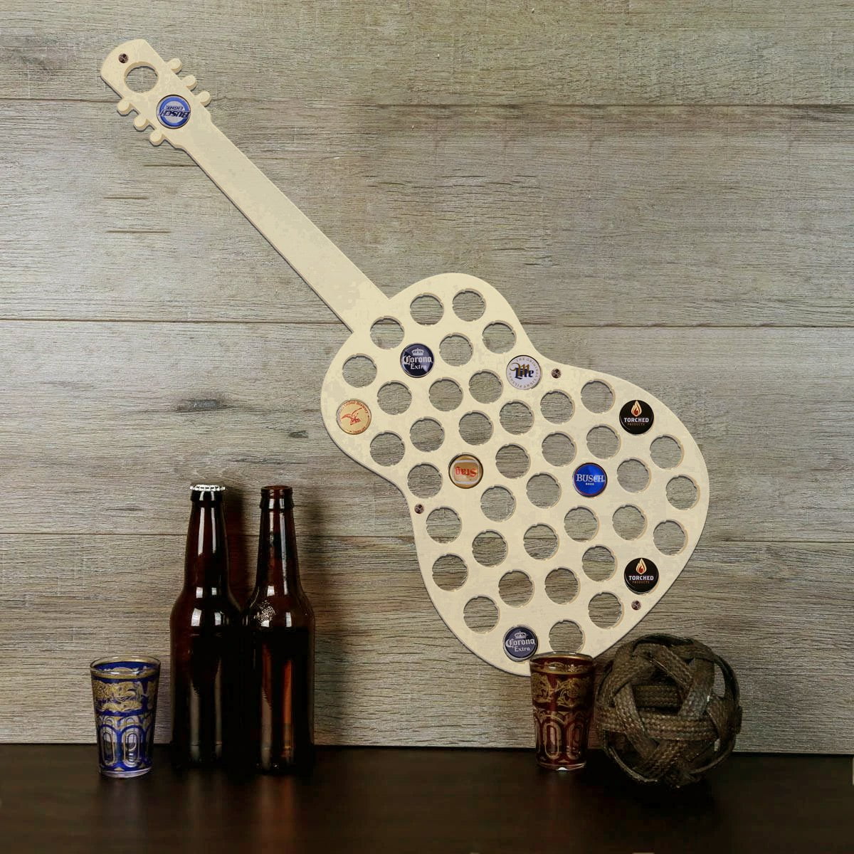 Acoustic Guitar Beer Cap Holder