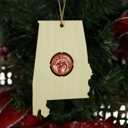 Alabama Beer Cap Map Ornaments