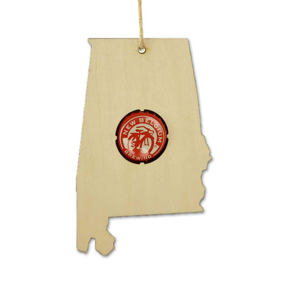 Alabama Beer Cap Map Ornaments