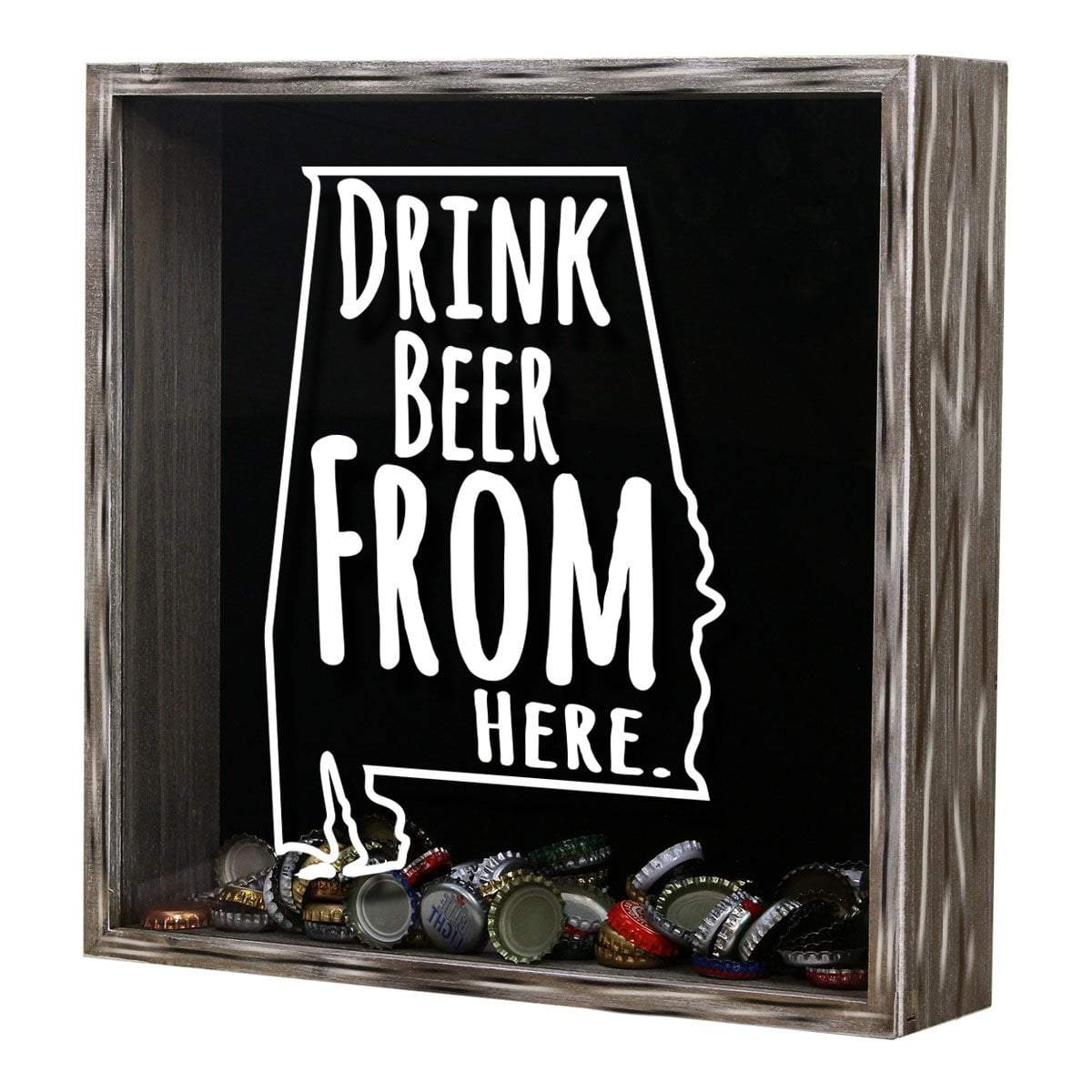 Alabama Drink Beer From Here Beer Cap Shadow Box