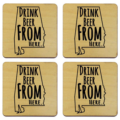 Alabama Drink Beer From Here Coasters