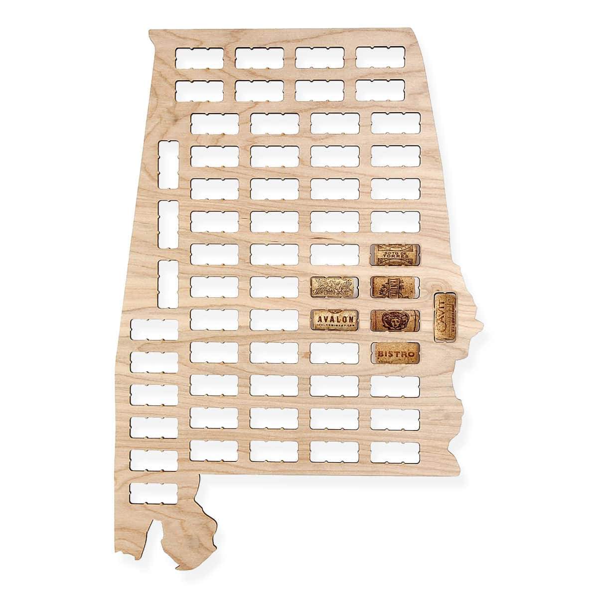 Alabama Wine Cork Map