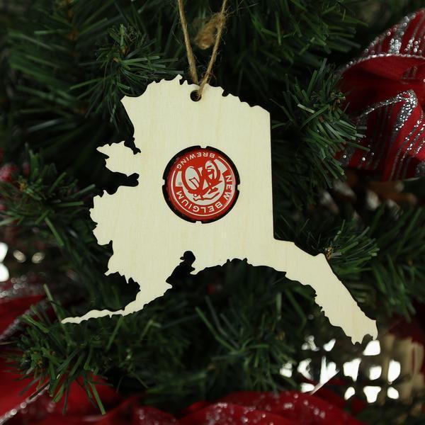 Alaska  Beer Cap Map Ornaments