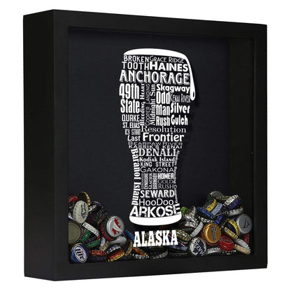 Alaska Beer Typography Shadow Box