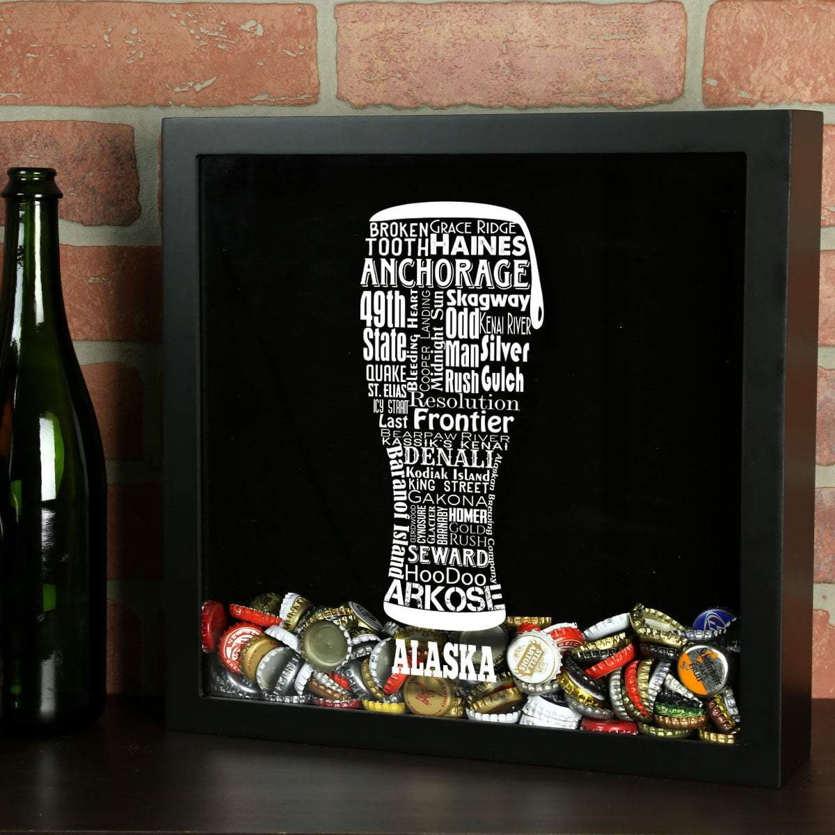 Alaska Beer Typography Shadow Box