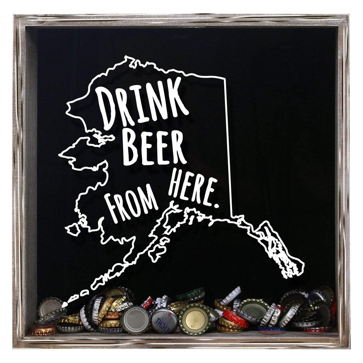 Alaska Drink Beer From Here Beer Cap Shadow Box