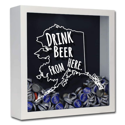 Alaska Drink Beer From Here Beer Cap Shadow Box