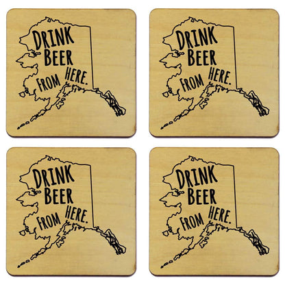 Alaska Drink Beer From Here Coasters