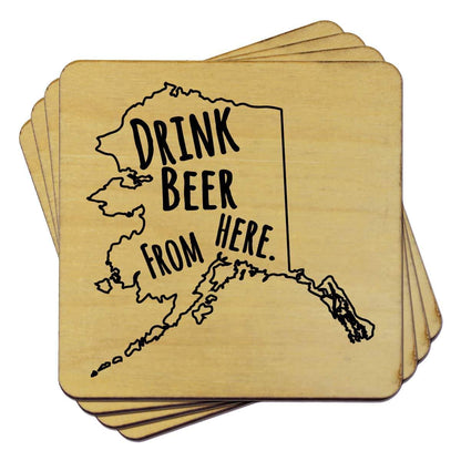 Alaska Drink Beer From Here Coasters