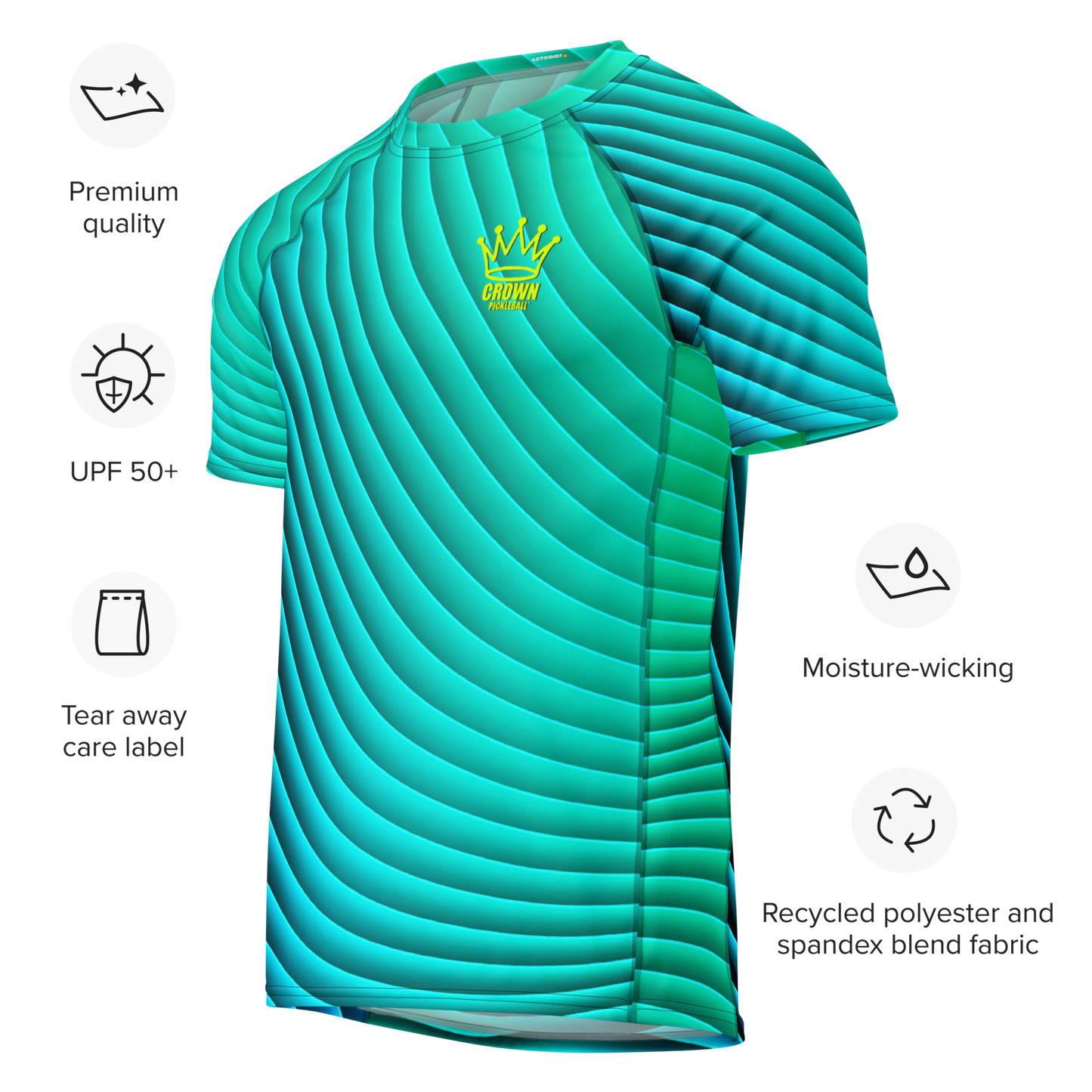 CROWN PICKLEBALL - Men's Tourney Shirt (Turquoise)