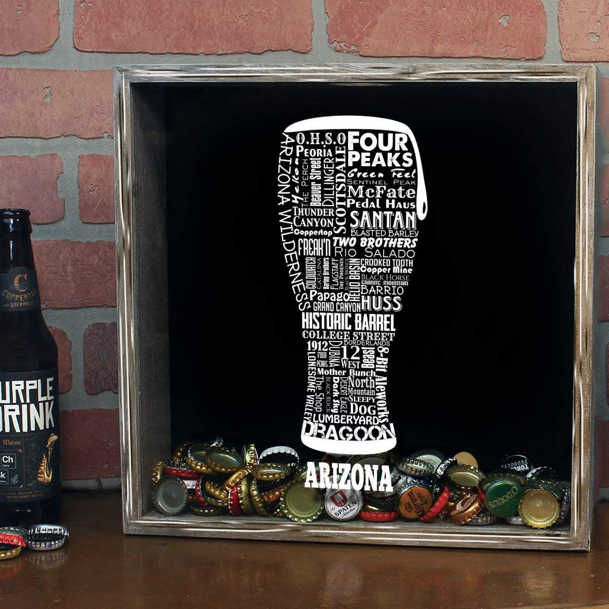 Arizona Beer Typography Shadow Box