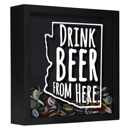 Arizona Drink Beer From Here Beer Cap Shadow Box