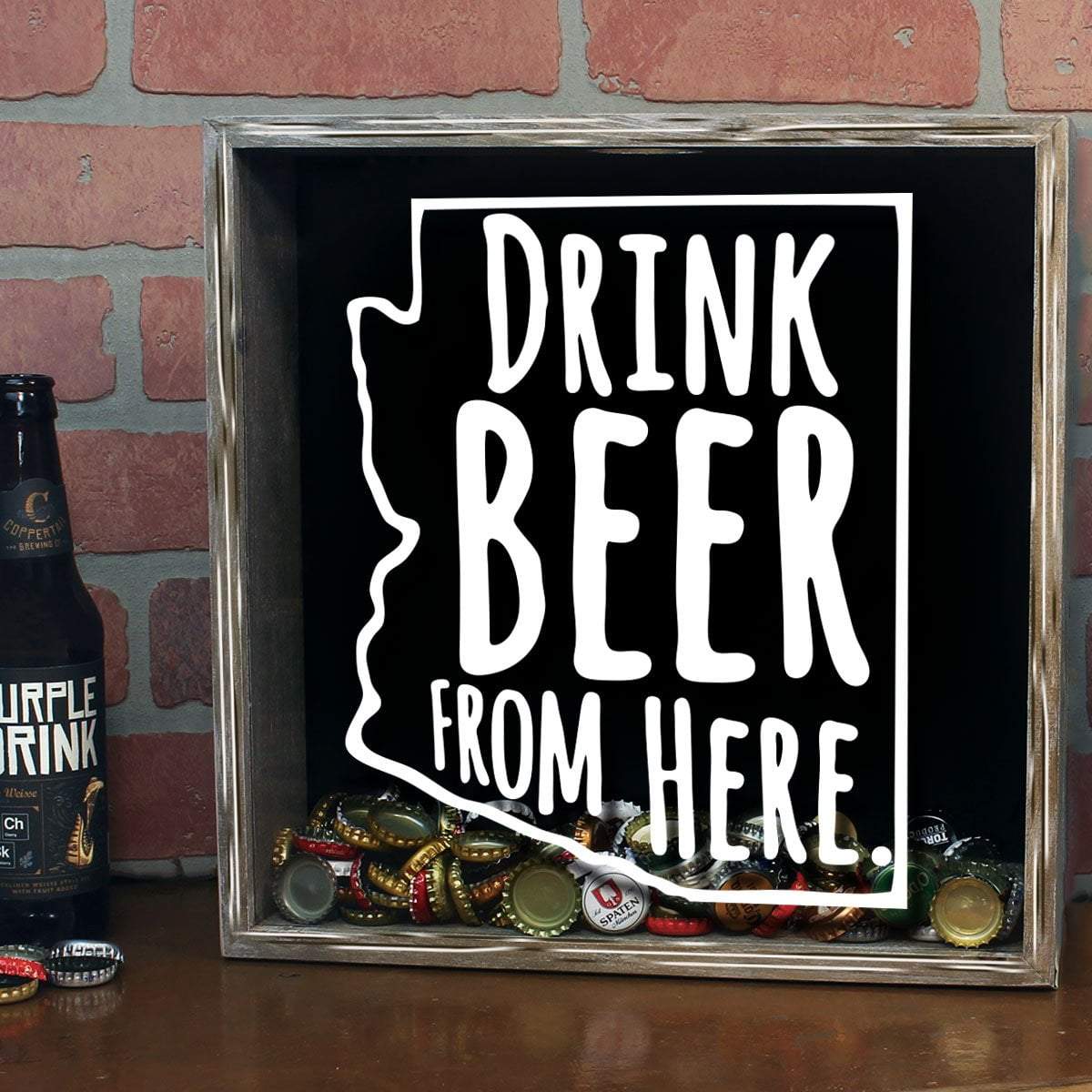 Arizona Drink Beer From Here Beer Cap Shadow Box