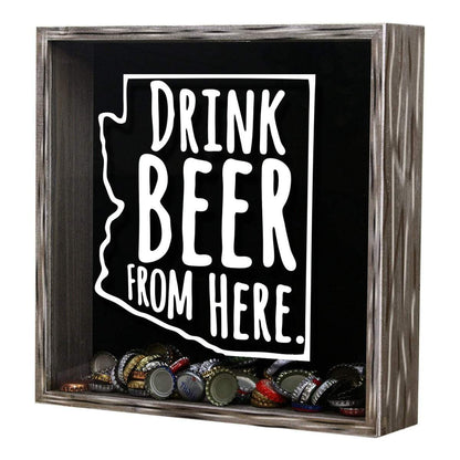 Arizona Drink Beer From Here Beer Cap Shadow Box