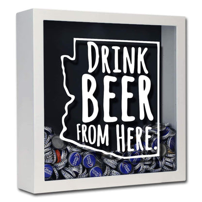 Arizona Drink Beer From Here Beer Cap Shadow Box
