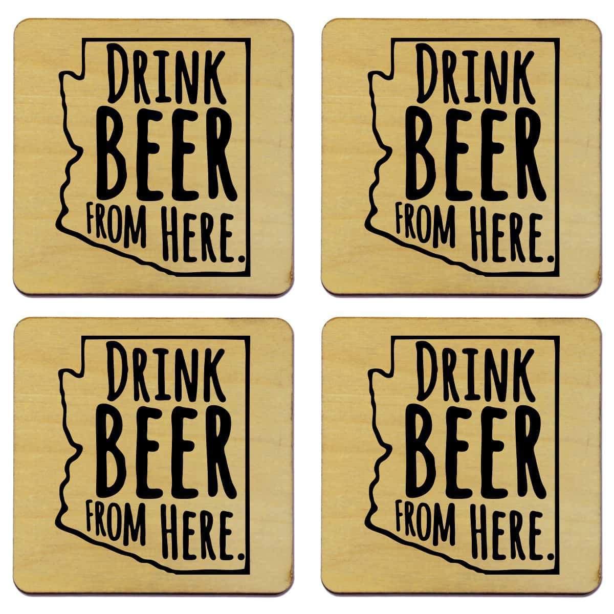 Arizona Drink Beer From Here Coasters