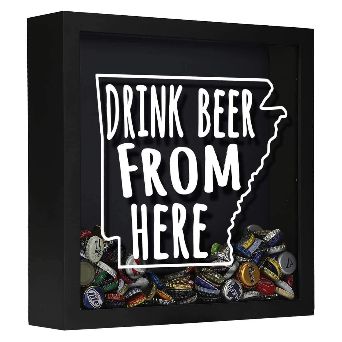 Arkansas Drink Beer From Here Beer Cap Shadow Box