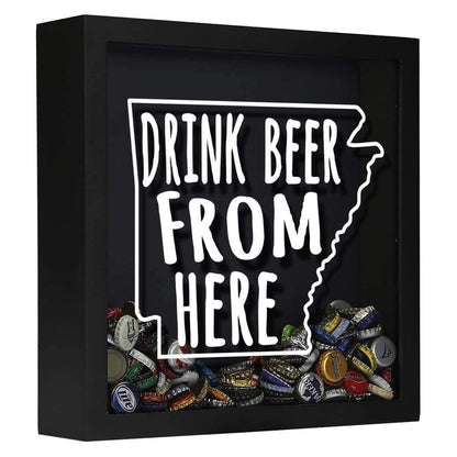 Arkansas Drink Beer From Here Beer Cap Shadow Box
