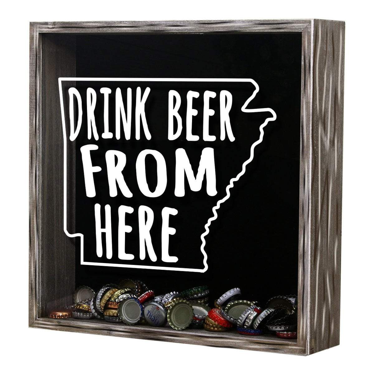 Arkansas Drink Beer From Here Beer Cap Shadow Box